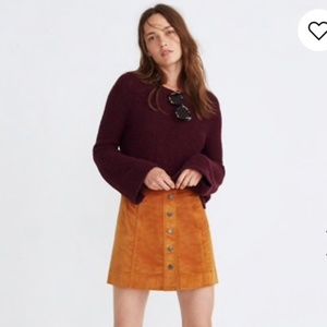 Madewell Velveteen Button Up Skirt 2